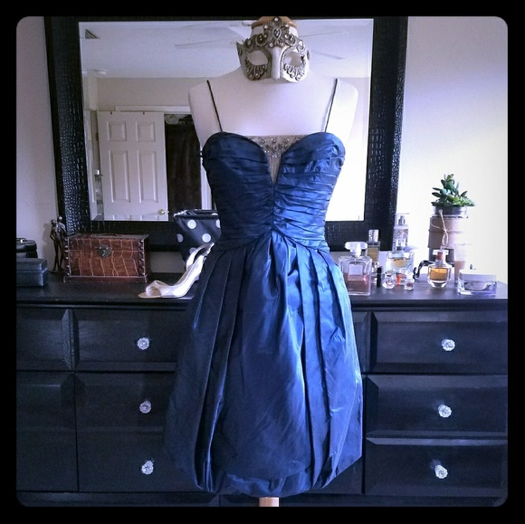 Badgley Mischka Silk Beaded Bubble dress - Picture 1 of 5